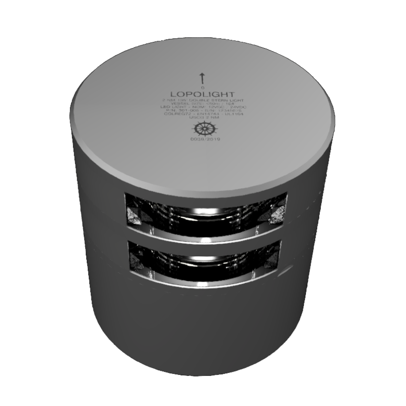 3nm 135° White, dbl stern, silver anodized 3nm 135° White, dbl stern, silver anodized